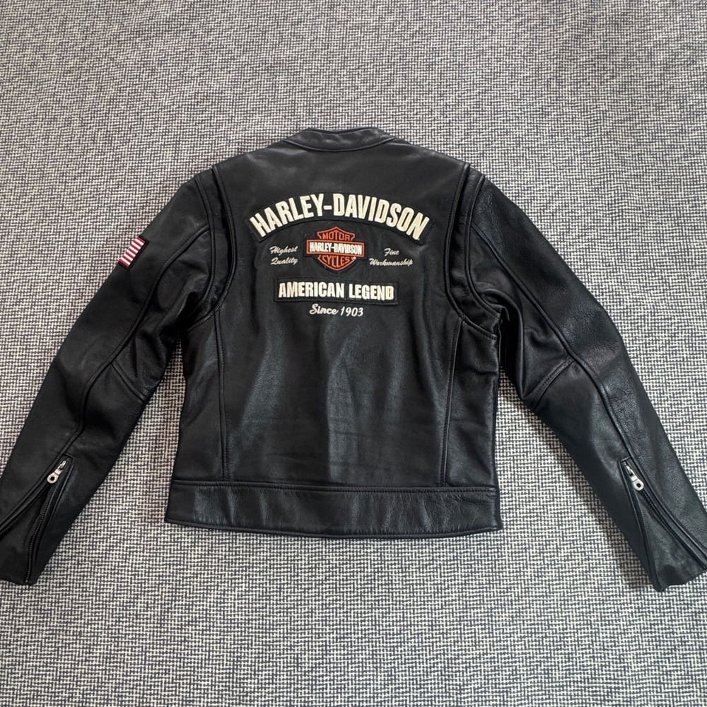 Harley-Davidson American Legend Black Leather Motorcycle Jacket Made in USA